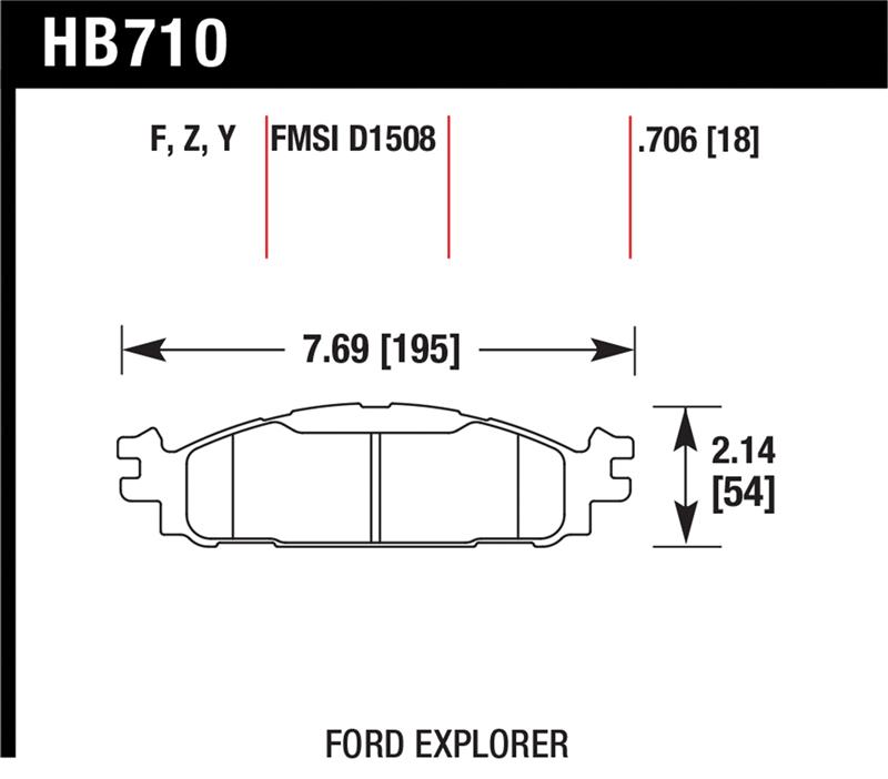 Ford Flex Brake Pads - Front - Hawk Performance - LTS Street - `12-`16